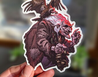 Old Witch Vinyl Sticker - Illustrated Creature Artwork