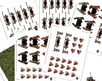 Fantasy Wargame & Tabletop RPG Printable Paper Miniature Standees - Norse Heavy Cavalry
