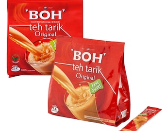 BOH Teh Tarik Original Less Sweet: Malaysian Milk Tea (2 Packs)