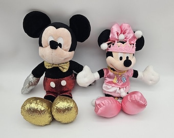 Ty Sparkle Mickey Mouse Plush 14" Disney & Disney Parks Princess Minnie Mouse