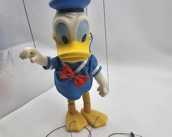 Vintage Disney Donald Duck Marionette Puppet 12" Blue Sailor Helm Products