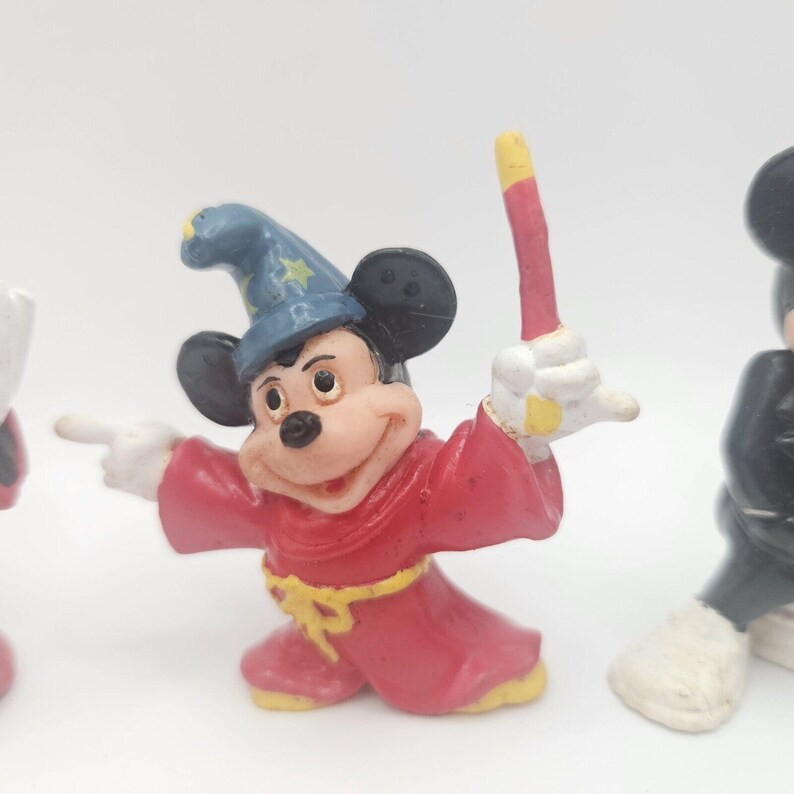 VTG Disney Mickey Mouse 7 Figures Sorcerers Fantasia PVC STEAMBOAT Applause image 6
