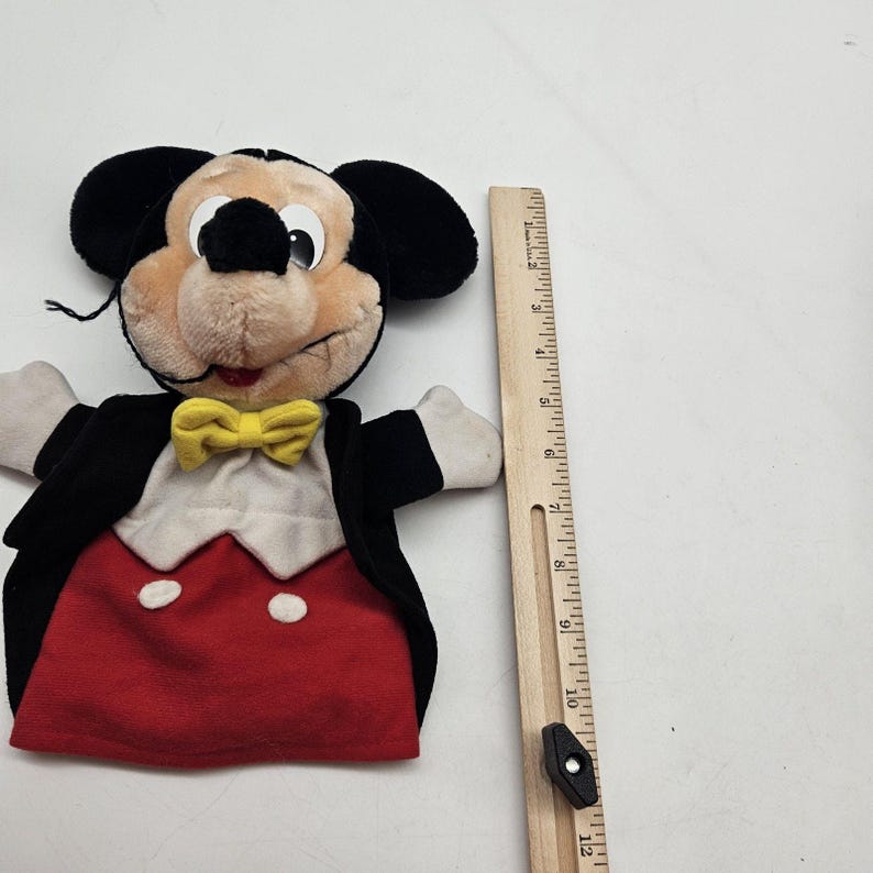 Vintage Disney Mickey Mouse Plush Hand Puppet Disneyland Walt Disney World Korea 画像 5