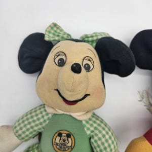 Vintage 1978 Knickerbocker Walt Disney Mickey Mouse Club & Minnie Plush Dolls image 2