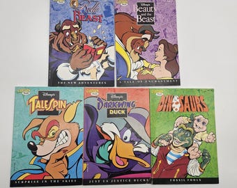 Vintage Disney Cartoon Tales Comic Lot 5 Beauty Beast TaleSpin Darkwing Duck