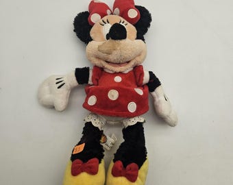 Disney Parks Minnie Mouse Plush Stuffed Animal Red Polka Dot Dress Bow Toy WDW