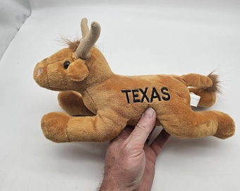 Wishpets Texas Longhorn Cow Plush Stuffed Animal Toy Small Brown Cute Flops