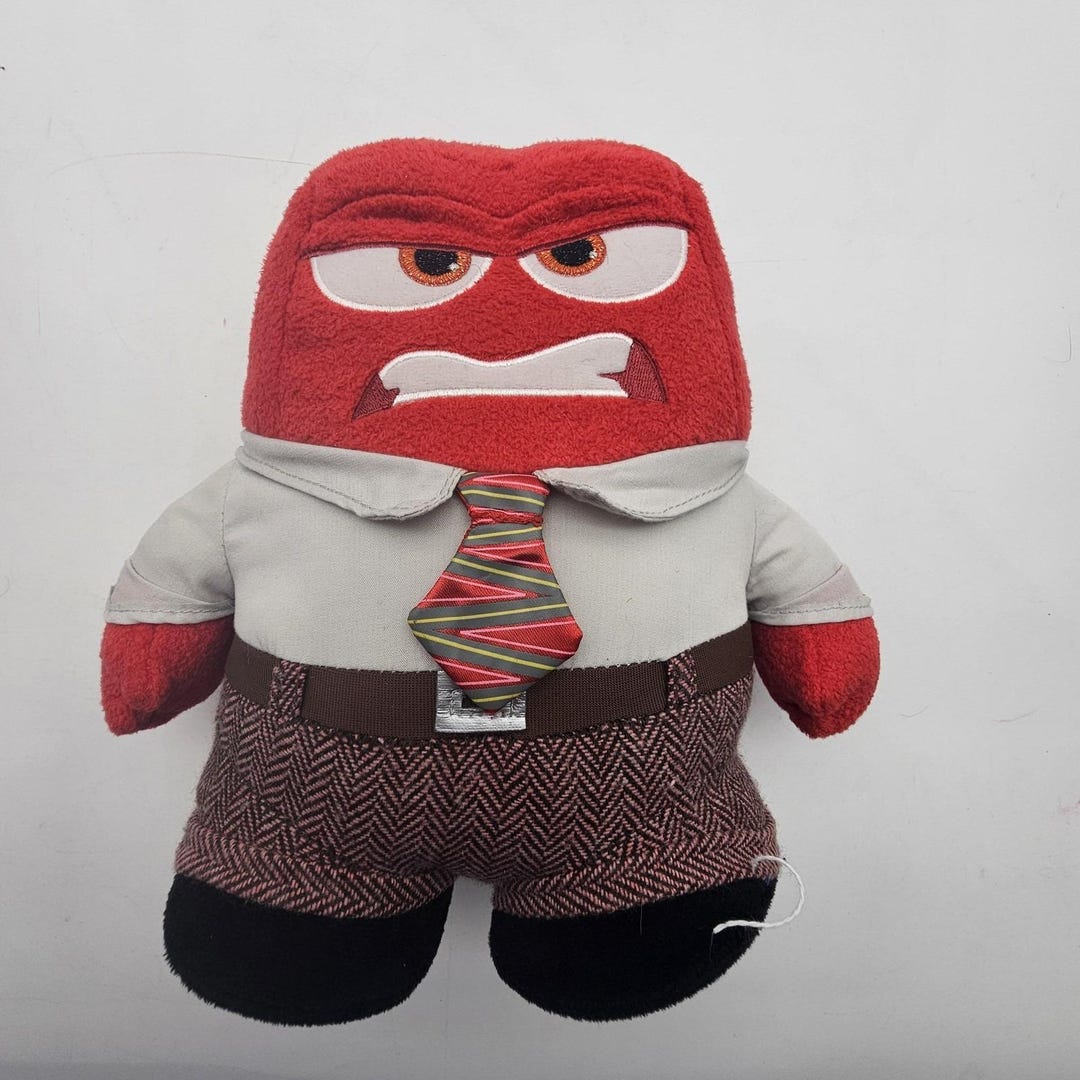 Disney Store Inside Out Anger Plush Stuffed Toy Small Red Business Suit ...