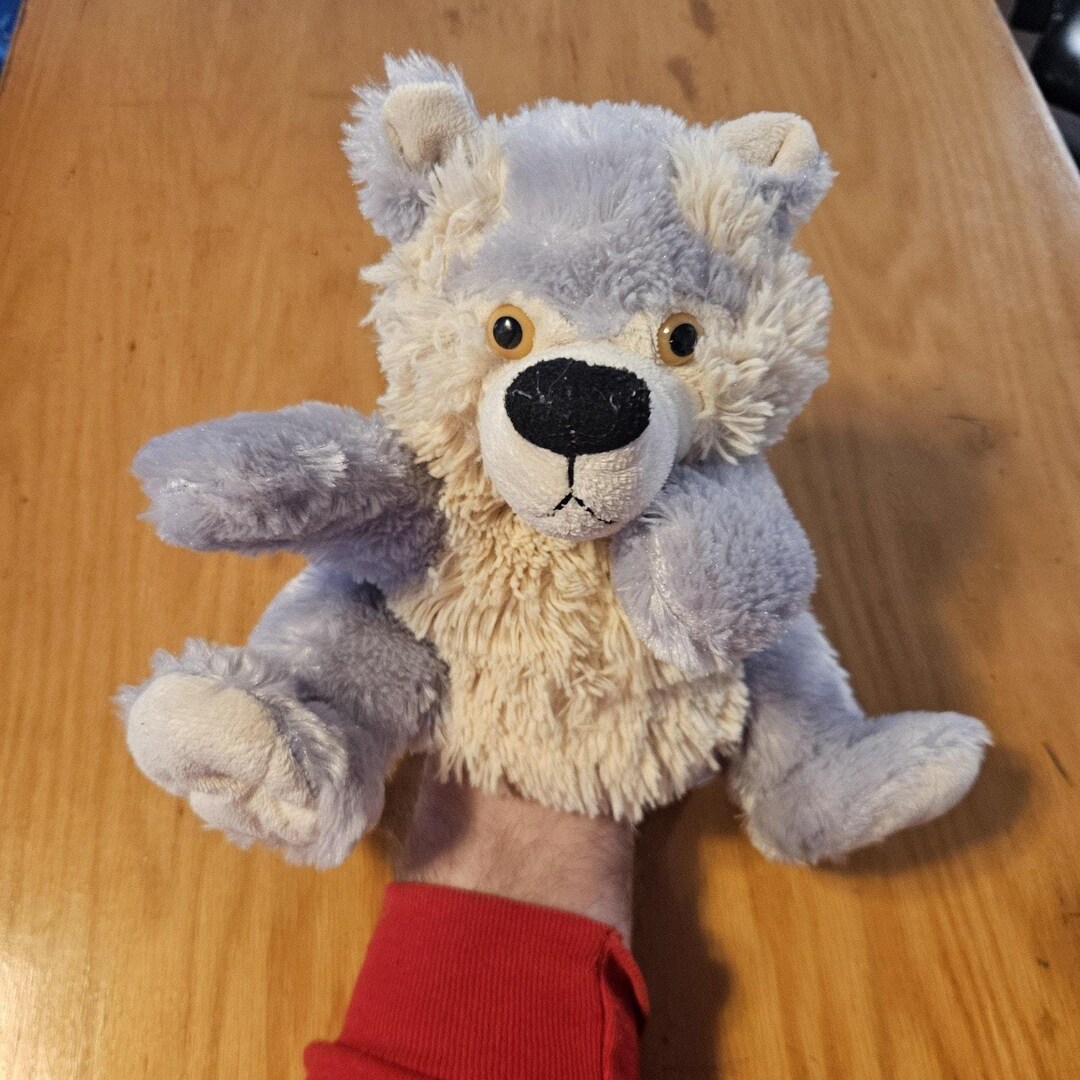 Kellytoy GRAY Bear Hand Puppet Small Plush Stuffed Animal Toy Cute Soft ...