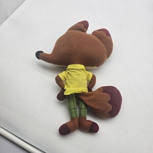 Disney Zootopia Nick Wilde Fox Plush Stuffed Animal Toy 15" Flat Brown Shirt Tie image 2