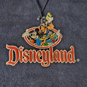 VTG Disneyland Resort Hoodie Mens Large Navy Fleece Pullover Mickey Goofy Donald image 2