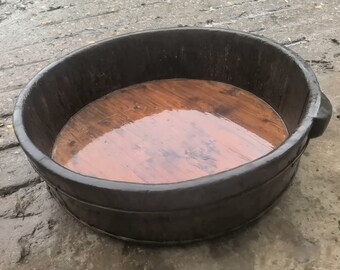 Lavabo de madera grande hecho a mano Acento retro para hogar y jardín