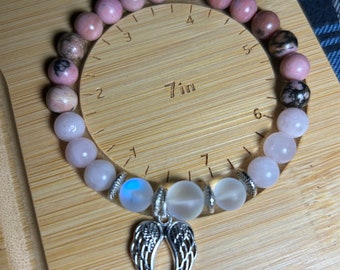 Rhodochrosite & Rose Quartz Meditation Bracelet