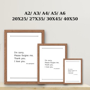 Ho&#39;oponopono , Minimalist, Ho&#39;oponopono Ebook Gift, Be grateful , Forgiveness, Black and white, Ho&#39;oponopono printable art , Home decor