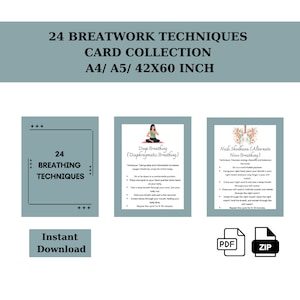 Mindful Breathing Poster Pack for Adults, Anxiety for Teens, Grounding Techniques, Coping Skill Cards, Breathing Cards to Relieve Anxiety