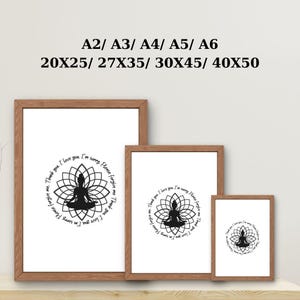 Ho&#39;oponopono Meditation Chakra, Minimalist, Ho&#39;oponopono Ebook Gift, Forgiveness, Black and white, Ho&#39;oponopono printable art , Home decor