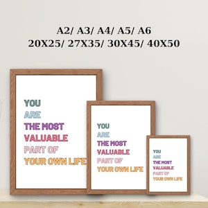 Therapy Office Decor, Note to Self Poster, School Counselor, Mental Health Poster, Calm Corner, Mindfulness, DIGITAL DOWNLOAD, Printable