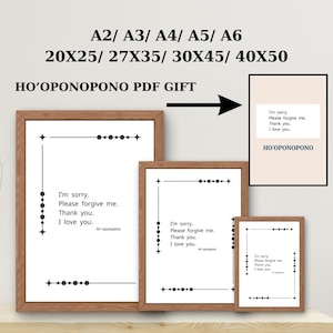 Ho&#39;oponopono Minimal Decor, Minimalist, Ho&#39;oponopono Ebook Gift, Forgiveness, Black and white, Ho&#39;oponopono printable art , Home decor