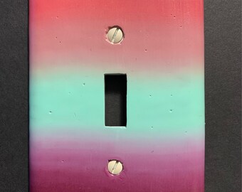 Ombre Colorful Light Switch Plate Cover in Polymer Clay