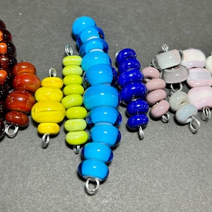 Colorful spacers handmade lampwork glass bead set