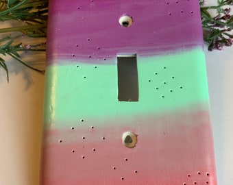 Ombre Colorful Light Switch Plate Cover in Polymer Clay