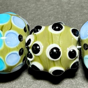 Earthy tones handmade lampwork glass bead set