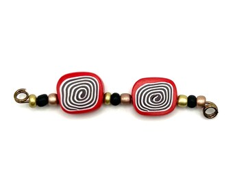 Pair of earring beads polymer clay artisan beads