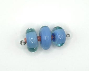 Set of artsy lampwork glass beads for jewelry making