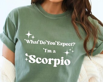 Comfort Colors Scorpio Shirt: Retro Astrology Tee, Zodiac Gift