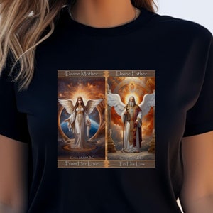 Divine Mother and Father Graphic T-Shirt, Spiritual Tee, Angelic Shirt, Yoga Meditation Apparel, Mystical, Empowerment, Inspiriational Quote