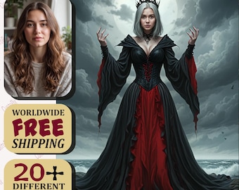 Custom Gothic Vampire Portrait: Dark Fantasy Art