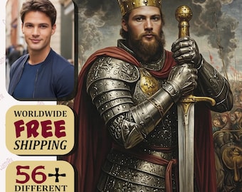 Custom Renaissance Royal Portrait: King Arthur Art Commission