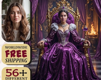 Retrato de reina renacentista personalizado a partir de una fotografía de Royal Historical Art