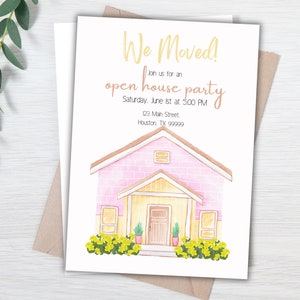 faire-part émouvant | Changement d'adresse | Modèle de maison numérique aquarelle | Nous avons déménagé | | Impression numérique | Invitation de pendaison de crémaillère