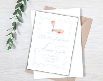 Bridal Luncheon Invitation | Bridal Invitation | Bridal Luncheon Template | Blue Bridal Template | Blue Bridal Luncheon Digital Invite
