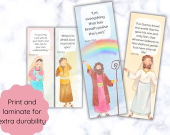 Kids Bible Verse Bookmarks | Printable Bookmarks | Bible Bookmarks | Digital Bookmarks | Bible Art | Custom Bookmarks | Christian bookmarks