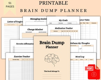 DIGITAL Brain Dump Planner, To Do List Printable, ADHD Daily Planner, Priority Matrix Template, Work Day Productivity, Digital Download