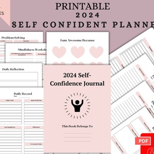 Self Confidence Planner, Self Esteem Workbook, Self-Care Prompts, Teen Planner, Confidence Building Worksheets, Printable Template
