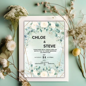 Wildflower Gatefold Wedding Invitation, Pretty Wedding Invitation, Gatefold Wedding Invitation, Wildflowers Wedding Invite, Summer Invite