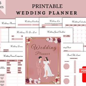 Wedding Planner Printable | Printable Wedding Planner Pages | Wedding Plan Bundle | Wedding Planning Book | Wedding Planner PDF, A4