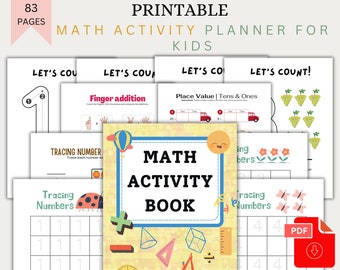 Preschool Math, Beginning Math, Counting, Learning to Add, Preschool, Kindergarten Worksheet, Addition, Preschool Worksheets, 83 Pages