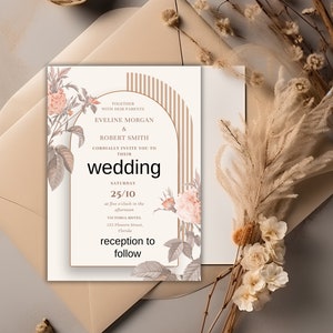 Wildflower Gatefold Wedding Invitation, Pretty Wedding Invitation, Gatefold Wedding Invitation, Wildflowers Wedding Invite, Summer Invite