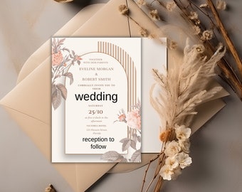 Wildflower Gatefold Wedding Invitation, Pretty Wedding Invitation, Gatefold Wedding Invitation, Wildflowers Wedding Invite, Summer Invite