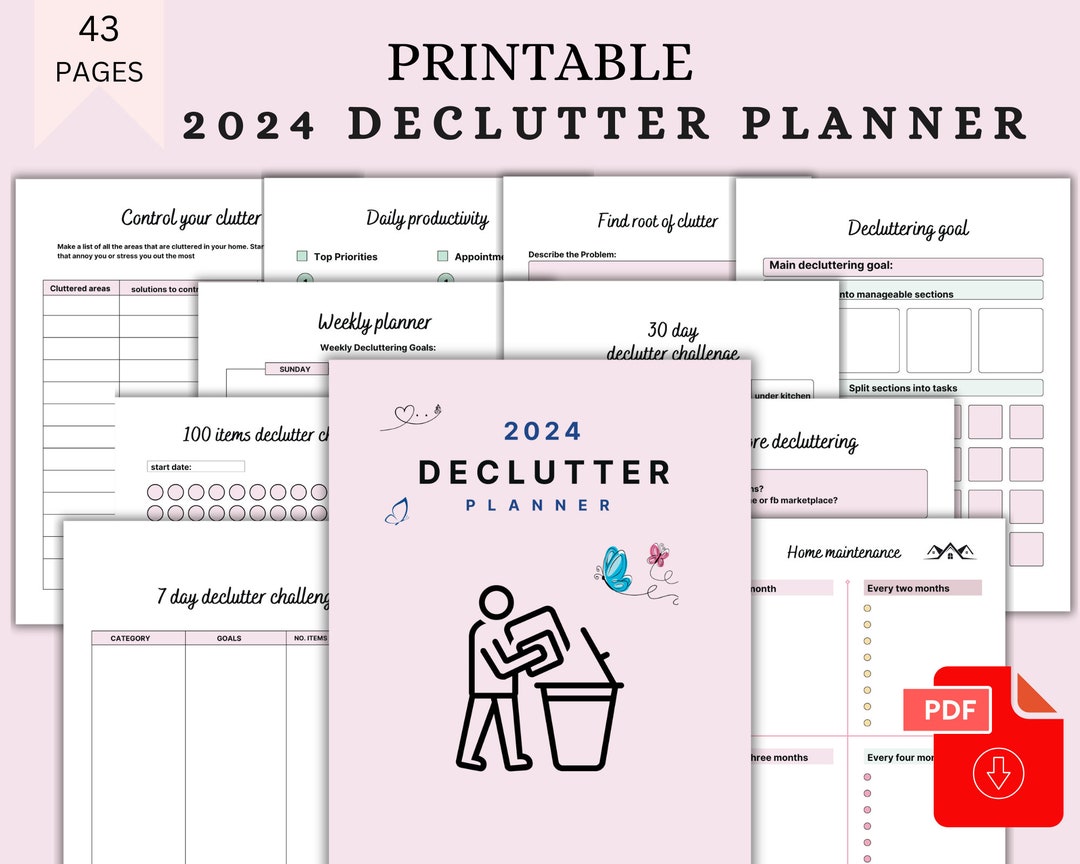 New Year Declutter Checklist.pdf Declutter Planner, Declutter Checklist, Cleaning Schedule, Cleaning ...