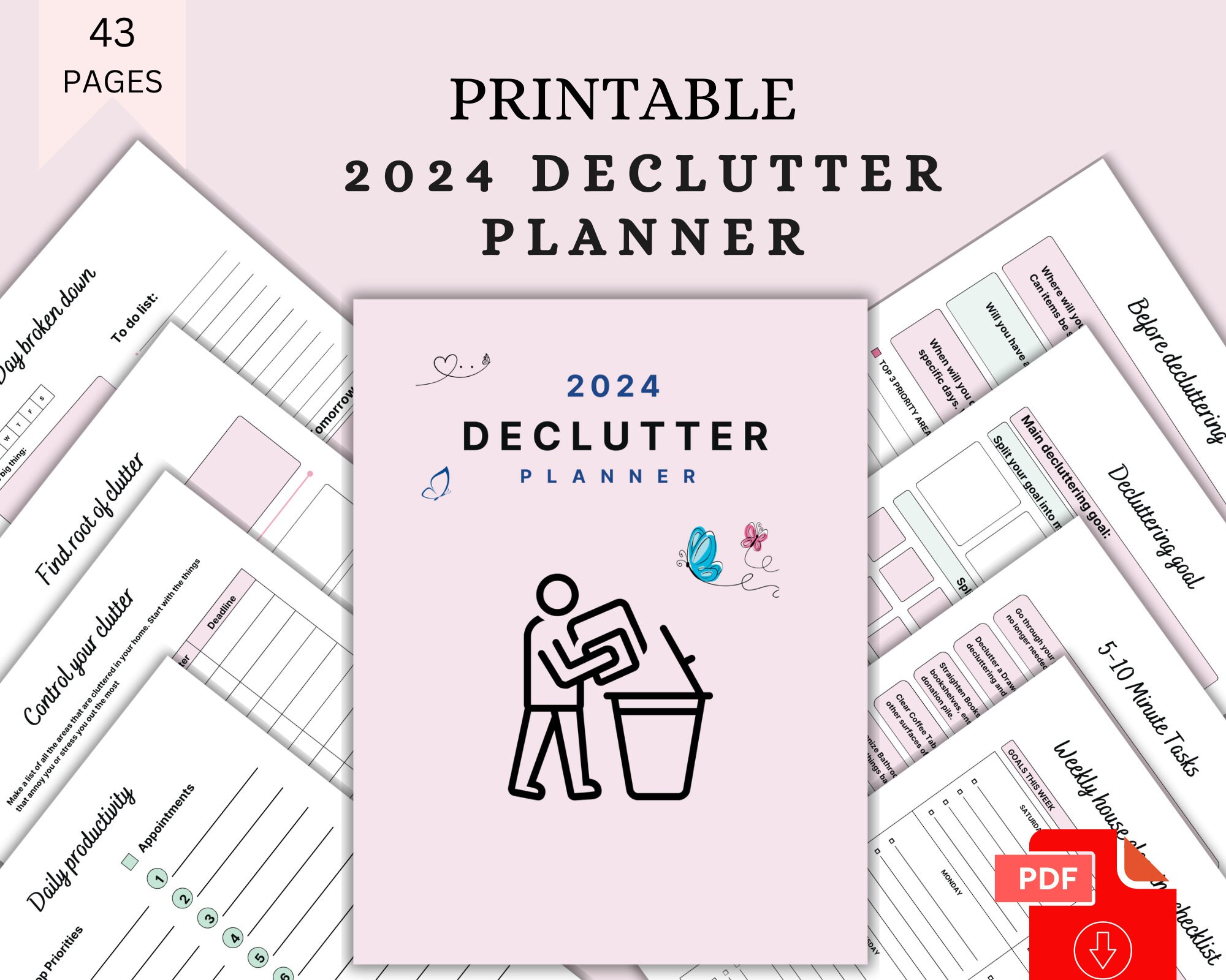 New Year Declutter Checklist.pdf Declutter Planner, Declutter Checklist, Cleaning Schedule, Cleaning ...
