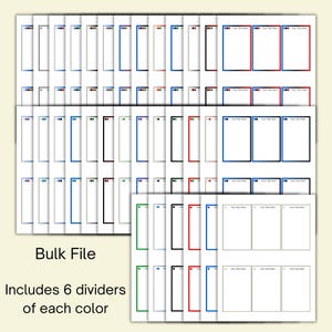 Printable Trading Card Dividers With Editable Text to Organize by Color ...