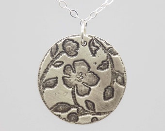 Frey Necklace - Etched Sterling Silver Necklace