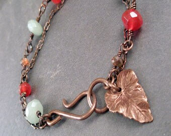 Libby Bracelet - Carnelian, Andalusite, Aventurine and Vintaj Brass