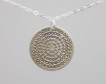 Alice Necklace - Etched Sterling Silver Necklace