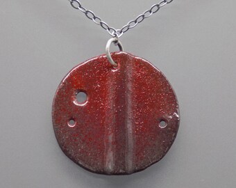 Poppy Necklace - Sugar Fired Enamel Sterling Silver Necklace